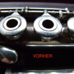 Vollsilber Querflöte Muramatsu - Flötenmechanik vor dem reinigen